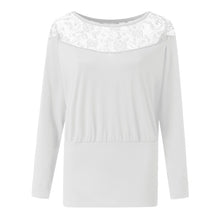 Cargar imagen en el visor de la galería, Women's Lace Long Sleeve Blouse 2020 Fashion Lace Round Neck Long Sleeve Shirt Blouse Hollow out blusa mujer elegante