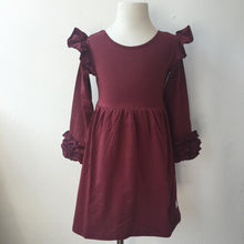 將圖片載入圖庫檢視器 Girl's Long Sleeve Flutter Dress Kid Child Cotton Frocks Design Long Sleeve Icing Flutter Dress