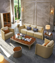 Cargar imagen en el visor de la galería, living room Sofa set диван мебель кровать muebles de sala 1+1+3 seater real genuine leather sofa cama puff asiento sala futon