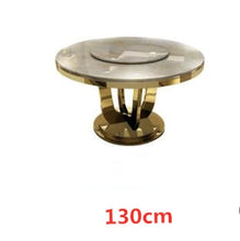 Charger l'image dans la galerie, marble top round dining table and chair set for home dining room furniture