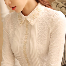 將圖片載入圖庫檢視器 plus size women tops white lace blouse shirt fashion womens tops and  blouses long sleeve women shirts elegant blouse 812B 50