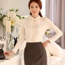 將圖片載入圖庫檢視器 plus size women tops white lace blouse shirt fashion womens tops and  blouses long sleeve women shirts elegant blouse 812B 50