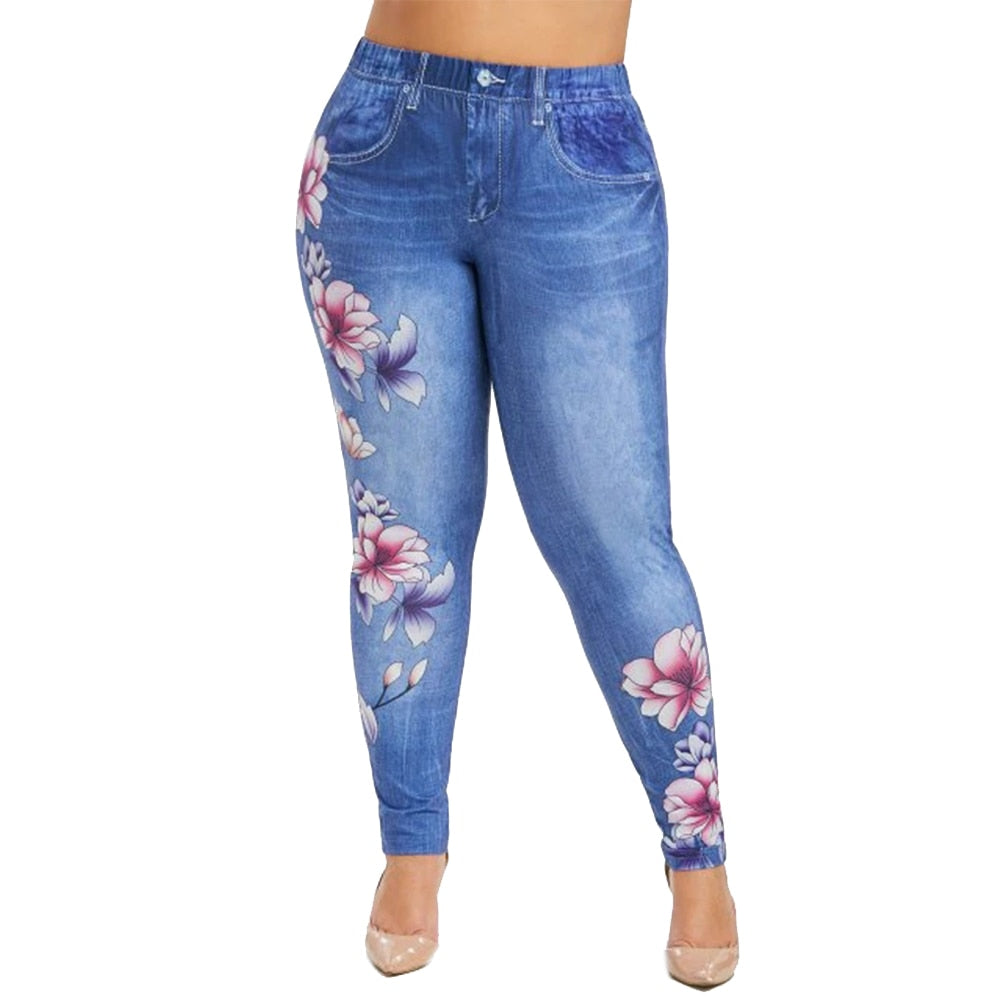 Women Floral Print Long Tights