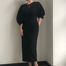 將圖片載入圖庫檢視器 Elegant Ladies Office Dress Fashion Solid Color Dress Women Slim Midi Dress Vestidos OL