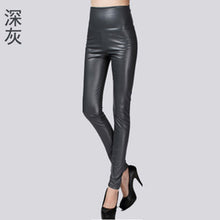 Cargar imagen en el visor de la galería, Women PU Leather Elastic Stretch Faux Tights Leggings