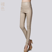 Cargar imagen en el visor de la galería, Women PU Leather Elastic Stretch Faux Tights Leggings