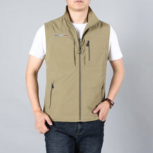 将图片加载到图库查看器,Men's Stand Collar Sleeveless With Pocket jacket Vest