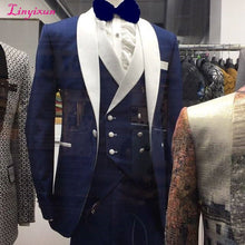 將圖片載入圖庫檢視器 SZMANLIZI Mens Wedding Suits 2019 Italian Design Custom Made Black Smoking Tuxedo Jacket 3 Piece Groom Terno Suits For Men