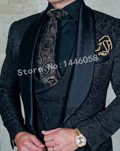 將圖片載入圖庫檢視器 SZMANLIZI Mens Wedding Suits 2019 Italian Design Custom Made Black Smoking Tuxedo Jacket 3 Piece Groom Terno Suits For Men