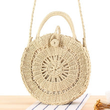将图片加载到图库查看器,Round Straw Raffia circle Rattan bags