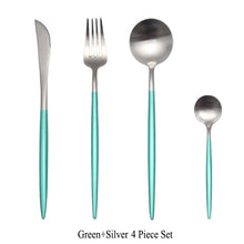 Load image into Gallery viewer, Gold Flatware Fork Knife Spoon Silverware Set