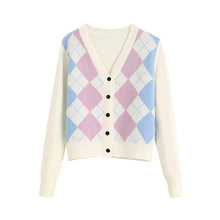 Cargar imagen en el visor de la galería, Women's Stylish Geometric Pattern Short Knitted Sweater