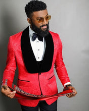 將圖片載入圖庫檢視器 Men Suits Light Navy Blue and Black Groom Tuxedos Shawl Lapel Groomsmen Wedding Best Man ( Jacket+Pants+Bow Tie+Vest ) C684