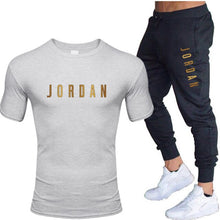 Cargar imagen en el visor de la galería, Unisex Jordan 23 T Shirts & Pants Set Two Pieces Sets Casual Tracksuit Men & Women Jordan 23 Tracksuit Tops+Pants Gyms Fitness trousers