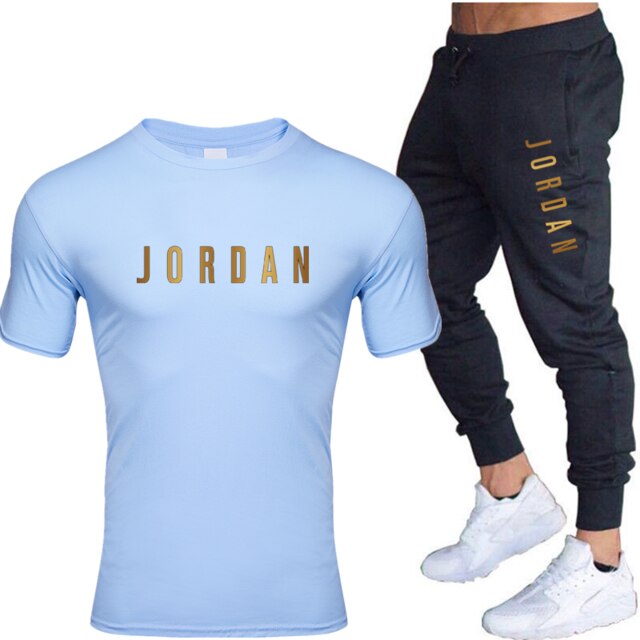 Unisex Jordan 23 T Shirts & Pants Set Two Pieces Sets Casual Tracksuit Men & Women Jordan 23 Tracksuit Tops+Pants Gyms Fitness trousers