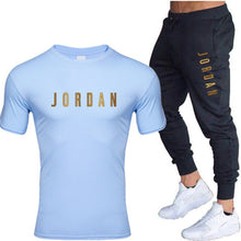 Cargar imagen en el visor de la galería, Unisex Jordan 23 T Shirts & Pants Set Two Pieces Sets Casual Tracksuit Men & Women Jordan 23 Tracksuit Tops+Pants Gyms Fitness trousers