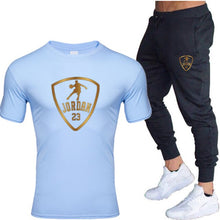 Cargar imagen en el visor de la galería, Unisex Jordan 23 T Shirts & Pants Set Two Pieces Sets Casual Tracksuit Men & Women Jordan 23 Tracksuit Tops+Pants Gyms Fitness trousers