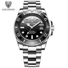 Load image into Gallery viewer, LIGE Watch Men Automatic Mechanical Tourbillon Clock Fashion Sapphire Glass 316L Steel 100 Waterproof Watches NH35 Movement