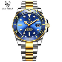 Load image into Gallery viewer, LIGE Watch Men Automatic Mechanical Tourbillon Clock Fashion Sapphire Glass 316L Steel 100 Waterproof Watches NH35 Movement