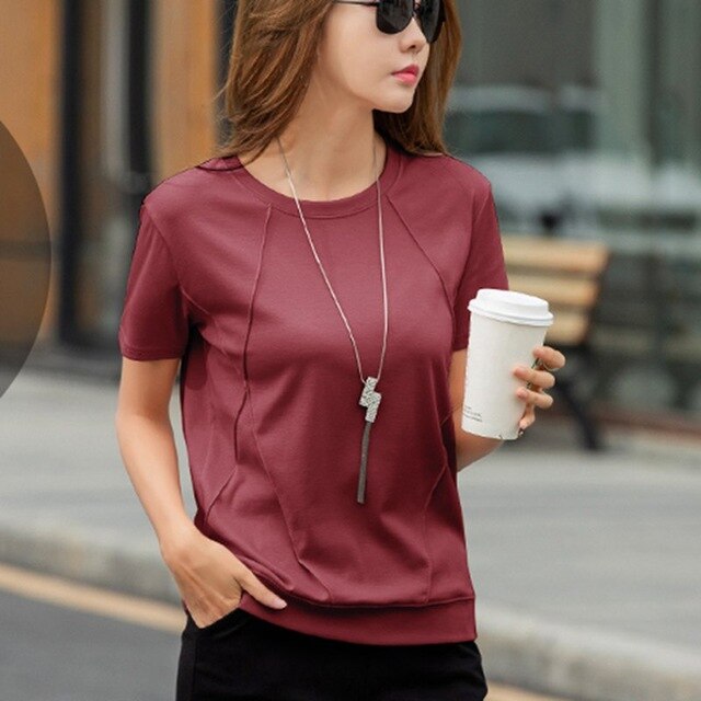 Gkfnmt T-shirts Female Cotton Women Tops Tees Shirts loose Shirt Summer 2019 Short Sleeve undershirt Ladies Tshirt harajuku