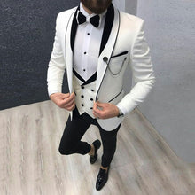 將圖片載入圖庫檢視器 Italian Black Mens Suits with Pants Business Tuxedo Groom Wear Man Blazer Slim Fit Terno Masculino Costume Homme Mariage 3Piece