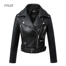 Load image into Gallery viewer, New Women Black Faux Leather Jackets