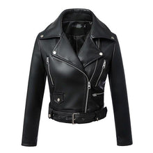 Load image into Gallery viewer, New Women Black Faux Leather Jackets