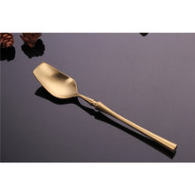 将图片加载到图库查看器,Stainless Steel Cutlery Set Gold Dinnerware Set