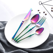 将图片加载到图库查看器,Stainless Steel Cutlery Set Gold Dinnerware Set