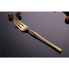 将图片加载到图库查看器,Stainless Steel Cutlery Set Gold Dinnerware Set