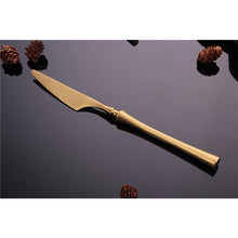 将图片加载到图库查看器,Stainless Steel Cutlery Set Gold Dinnerware Set