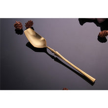 将图片加载到图库查看器,Stainless Steel Cutlery Set Gold Dinnerware Set
