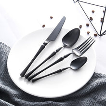 将图片加载到图库查看器,Stainless Steel Cutlery Set Gold Dinnerware Set