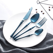 将图片加载到图库查看器,Stainless Steel Cutlery Set Gold Dinnerware Set