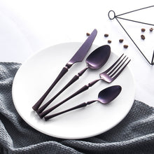 将图片加载到图库查看器,Stainless Steel Cutlery Set Gold Dinnerware Set