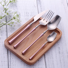 将图片加载到图库查看器,Stainless Steel Cutlery Set Gold Dinnerware Set