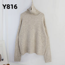 將圖片載入圖庫檢視器 Women Knitted Turtleneck Cashmere Sweater