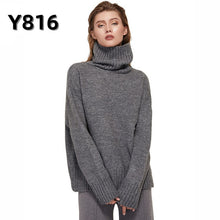 將圖片載入圖庫檢視器 Women Knitted Turtleneck Cashmere Sweater