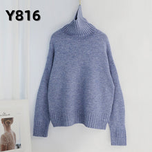 將圖片載入圖庫檢視器 Women Knitted Turtleneck Cashmere Sweater