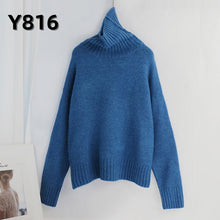 將圖片載入圖庫檢視器 Women Knitted Turtleneck Cashmere Sweater