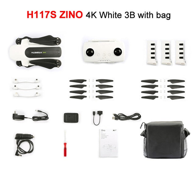 Hubsan RC Drone Quadcopter - H117S Zino Drones 1KM 5.8G with UHD 4K Camera- 700g 3-Axis Gimbal Foldable Arm - RTF High Speed GPS