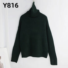 將圖片載入圖庫檢視器 Women Knitted Turtleneck Cashmere Sweater