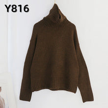 將圖片載入圖庫檢視器 Women Knitted Turtleneck Cashmere Sweater