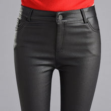 Load image into Gallery viewer, Women's Thin Velvet PU Leather Pants