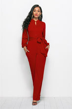 Load image into Gallery viewer, Women's Long Sleeve Jumpsuit Belt is included. It looks slim and tall and capable and experienced one piece jumpsuit