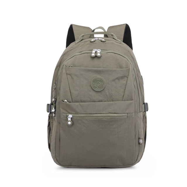 TEGAOTE Large Capacity School Backpacks for Teenage Girls Student Usb Charge Bag korea Nylon Travel Bagpack Kid Black 2020