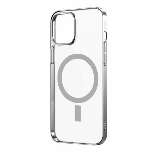 Mgnetic Case For iPhone 12 Pro Magsafe Charger Protective Case For iPhone 12 Pro Max Mini Wireless Charger Transparent Thin Capa