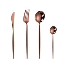 Load image into Gallery viewer, Gold Chopstick Spoon Knife Fork Sets