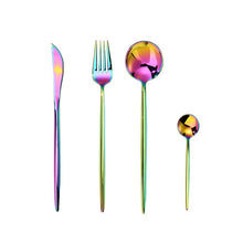 Load image into Gallery viewer, Gold Chopstick Spoon Knife Fork Sets