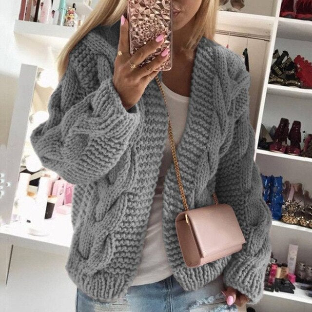 Autumn Winter Sweater Women's European American Canada Thick Thread